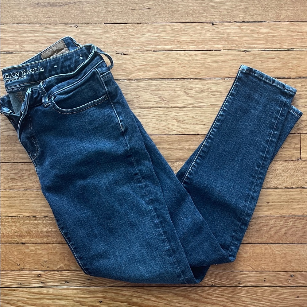 American Eagle Outfitters Women's Dark Blue Skinny Jeans